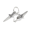 316 Surgical Stainless Steel Sword Hoop Earrings for Women EJEW-P274-15B-AS-2