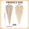 2Pcs Heart Tassel Alloy Rhinestone Lapel Pins for Clothes JEWB-NB0001-30G-2