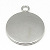 Tarnish Resistant 304 Stainless Steel Pendant Cabochon Settings STAS-T008-130-3