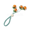 Autumn Theme Handmade Lampwork  & Synthetic Coral Mobile Straps HJEW-JM02722-4