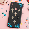 GOMAKERER 48Pcs 6 Styles Alloy Rhinestone Cross Cabochons DIY-GO0002-01-6