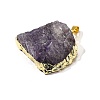 Raw Rough Natural Dyed Quartz Crystal Pendants G-G895-05LG-10-2