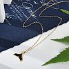 Ion Plating(IP) 304 Stainless Steel & Plastic Whale Tail Pendant Cable Chain Necklaces for Women NJEW-P320-11G-01-2