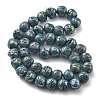 Electroplated Natural Lava Rock Beads Strands G-A251-D01-01A-2