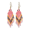 Bohemian Glass Seed Beads Dangle Earrings EJEW-MZ00338-3