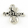 Softball Tibetan Style Alloy Pendants TIBEP-R304-131AS-LF-1