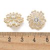 Rack Plating Brass Micro Pave Clear Cubic Zirconia Buttons KK-K293-14G-3