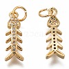 Brass Micro Pave Clear Cubic Zirconia Pendants ZIRC-C020-44G-2