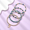 4Pcs 4 Styles Adjustable Natural Apatite & Synthetic Hematite Bead Bracelets BJEW-JB14151-03-3