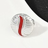 Flat Round 304 Stainless Steel Enamel Finger Rings for Women RJEW-G355-07P-02-2