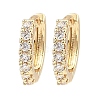 Brass with Cubic Zirconia Hoop Earrings EJEW-D078-32KCG-1