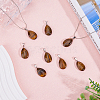 HOBBIESAY Teardrop Natural Tiger Eye Pendants G-HY0001-12-4