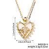 Shiny Heart Star Brass Clear Cubic Zirconia Pendant Necklaces RQ9557-3-2