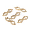 Brass Micro Pave Clear Cubic Zirconia Connector Charms KK-E068-VB386-4