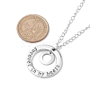 201 Stainless Steel and Alloy Round with Word Forest In My Heart Pendants Necklace NJEW-JN04697-01-4