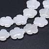 Natural White Jade Flower Bead Strands G-M206-12A-3