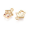 Brass Micro Pave Cubic Zirconia Charms KK-N263-138G-2