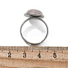 Half Round Natural Rose Quartz Finger Rings RJEW-M062-01P-17-3