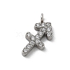 304 Stainless Steel Micro Pave Cubic Zirconia Charms STAS-Z107-09P-11-1