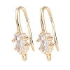 Brass Micro Pave Rectangle Cubic Zirconia Earring Hooks KK-U008-13G-1