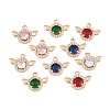 Brass Pave Cubic Zirconia Charms CU-CBA8183-02G-1