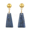 Dyed Natural Lapis Lazuli & Natural Amazonite & Natural Tiger Eye Dangle Stud Earrings EJEW-JE07032-4