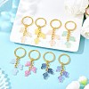 8Pcs Transparent Spray Paint Glass Keychains KEYC-JKC01392-1