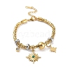 Crystal Rhinestone Star Charm Bracelet BJEW-F466-06G-1