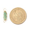 Natural Green Aventurine Connector Charms PALLOY-JF01580-03-5