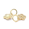 Brass Micro Pave Clear Cubic Zirconia Charms ZIRC-L091-075G-3
