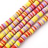 Handmade Polymer Clay Beads Strands CLAY-R089-6mm-T02B-40-1