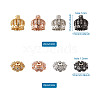 Hollow Brass Micro Pave Clear Cubic Zirconia Beads ZIRC-TA0001-16-14