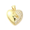 Brass Micro Pave Clear Cubic Zirconia Pendants KK-M297-26G-1