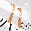 Brass ABS Plastic Pearl Tassel Stud Earrings EJEW-U040-10G-2