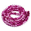 Crackle Baking Paint Imitation Jade Glass Beads Strands DGLA-T003-8mm-12-3