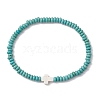 Synthetic Turquoise Beads Stretch Bracelets for Women Men BJEW-JB11293-01-2