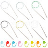 Gorgecraft 6Pcs 6 Styles Stainless Steel Circular Knitting Needles IFIN-GF0001-32-1
