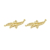 Brass Pave Clear Cubic Zirconia Connector Charms KK-E068-VB382-2