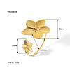 Stainless Steel Flower Cuff Bangle for Women VX4751-1-2