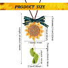 Crochet Sunflower Leaf Bowknot Hanging Pendant Decorations HJEW-WH0043-37G-2