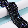 Electroplate Opaque Solid Color Glass Beads Strands EGLA-A034-P6mm-L01-4