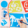 CRASPIRE 4 Sets 4 Style PP Plastic Hollow Out Drawing Painting Stencils Templates DIY-CP0010-52B-3