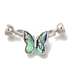 Brass & Abalone & Shell Fold Over Clasps KK-K389-129P-1