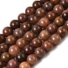 Natural Purple Aventurine Round Bead Strands G-E334-8mm-21-2
