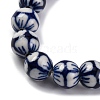 Handmade Blue and White Porcelain Beads Strands PORC-I027-03I-3