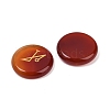 4Pcs 4 Styles Natural Carnelian Flat Round with Angels Symbol Display Decorations G-R007-01A-2