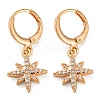 Brass Micro Pave Clear Cubic Zirconia Leverback Earrings EJEW-K300-52G-4