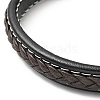 Cowhide Braided Flat Cord Bracelet with 304 Stainless Steel Magnetic Clasps BJEW-H552-01P-03-4