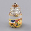 Transparent Glass Wishing Bottle Pendant Decorations EGLA-B002-02E-1