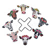 DIY 8Pcs Cow Coasters Diamond Art Painting Kit with Holder PW-WGDE775-01-1